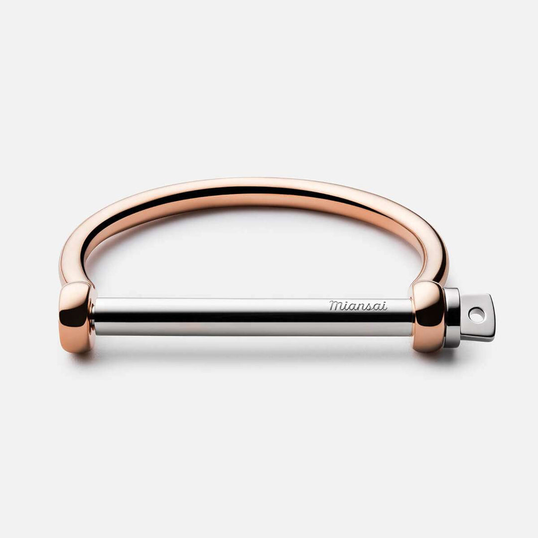 MIANSAI - Screw Cuff, Rose Plated w/ Stainless Steel Bar