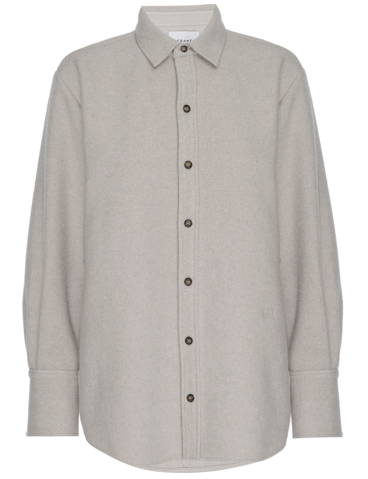 Frame - The Oversized Shirt Jacket in Bone