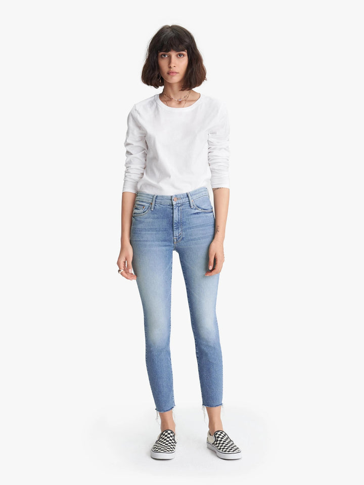 Mother Denim - High Waisted Looker Ankle Fray Jeans in Shoot to Thrill
