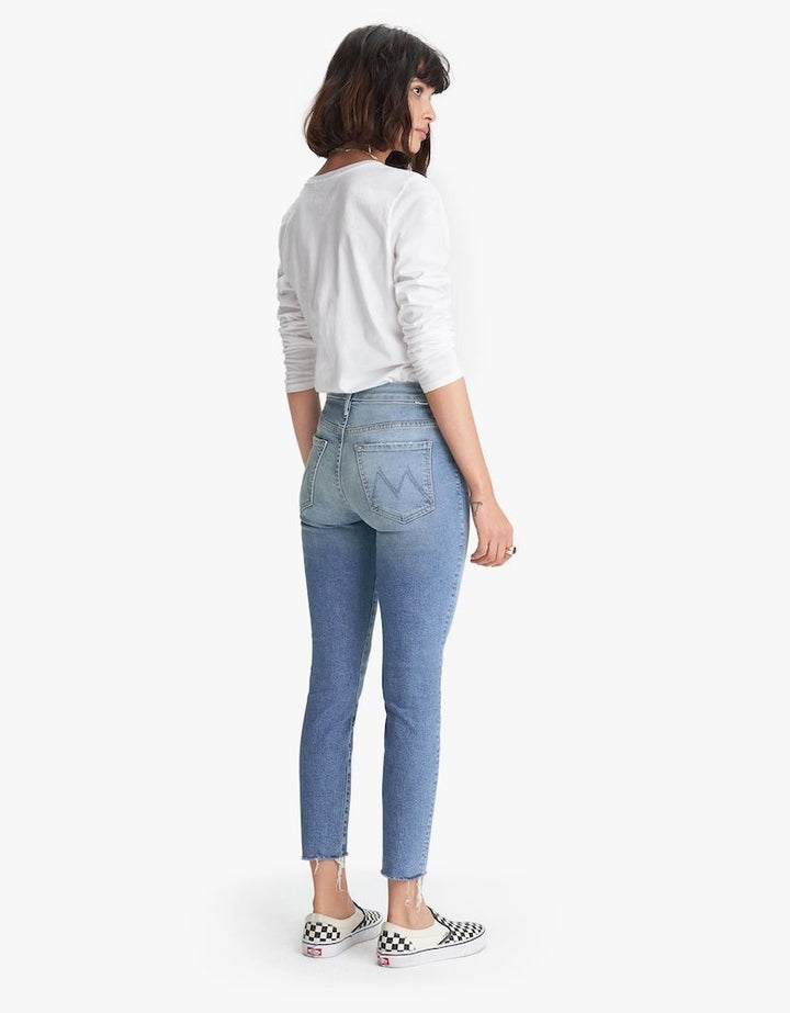 Mother Denim - High Waisted Looker Ankle Fray Jeans in Shoot to Thrill
