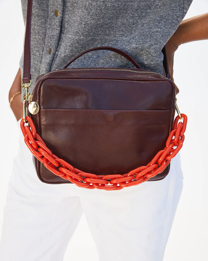 Clare V - Shortie Strap in Blood Orange Resin