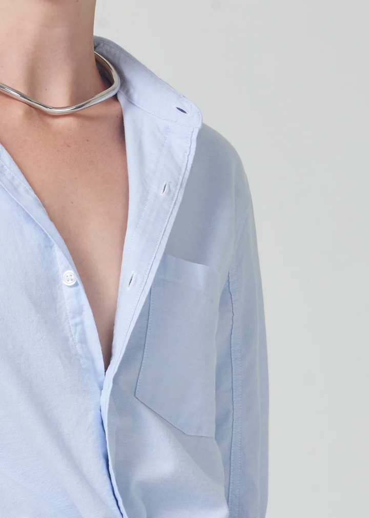 Citizens of Humanity - Shrunken Kayla Shirt in Oxford Blue Tops