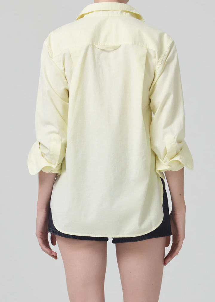 Citizens of Humanity - Shrunken Kayla Shirt in Oxford Baby Yellow