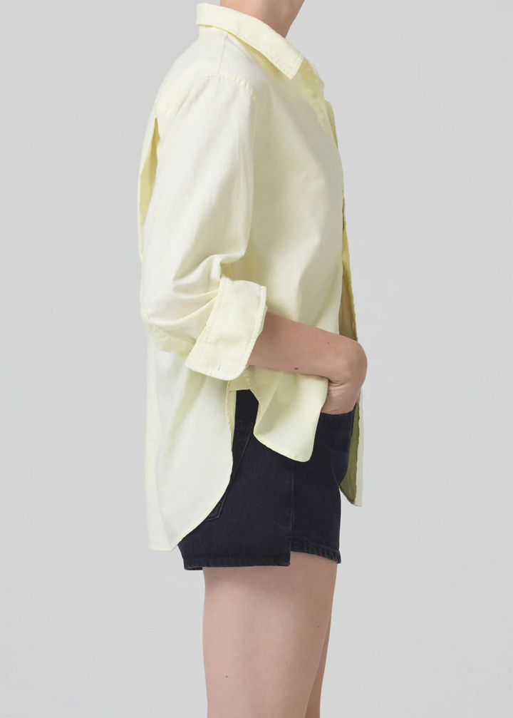 Citizens of Humanity - Shrunken Kayla Shirt in Oxford Baby Yellow
