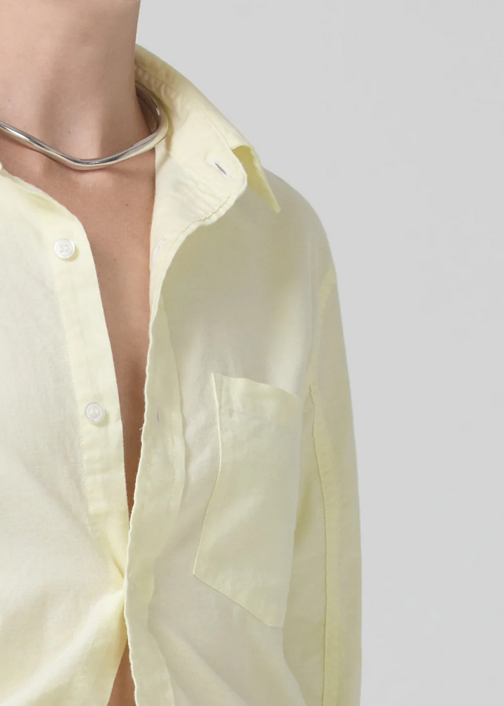 Citizens of Humanity - Shrunken Kayla Shirt in Oxford Baby Yellow