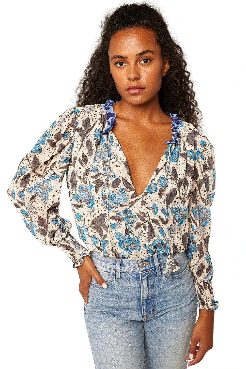 Misa - Siena Top in Jaipur Floral Mix