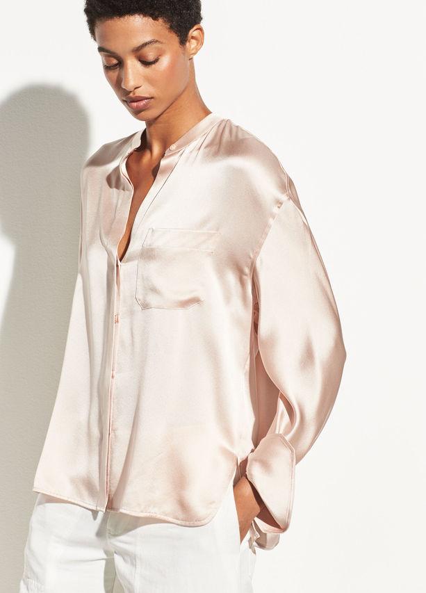Vince - Single Pocket Blouse  Desert Rose