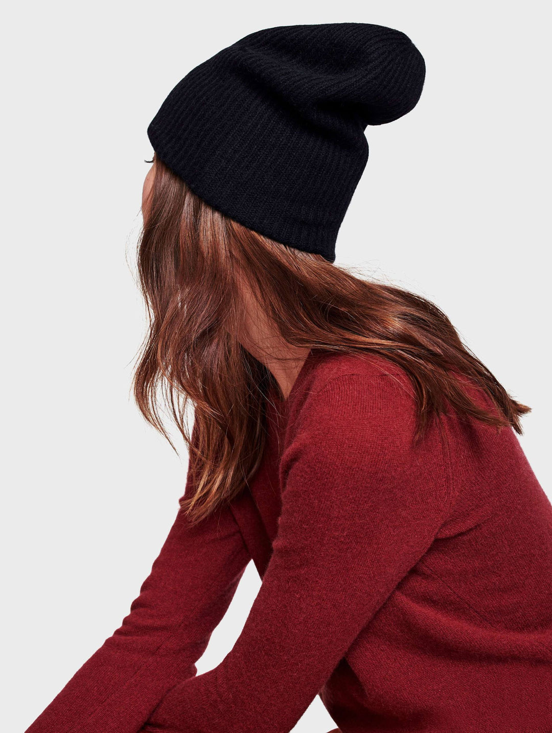 White + Warren - Plush Rib Beanie in Black