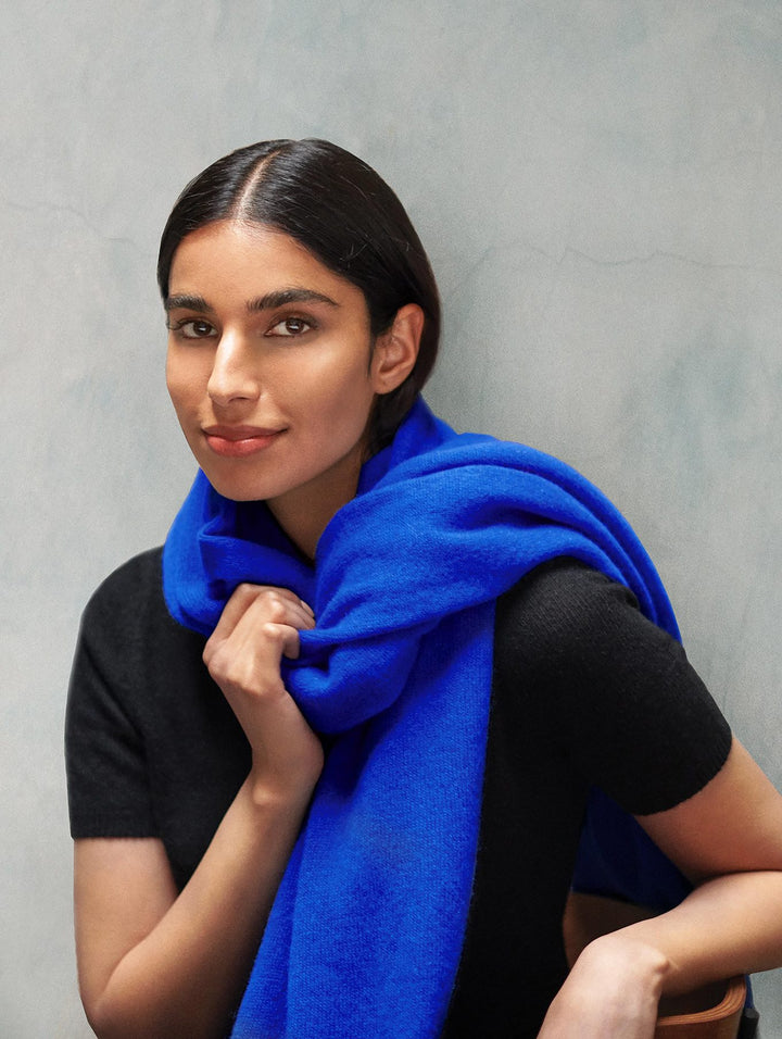 White + Warren - Travel Wrap in Pisces Blue Heather