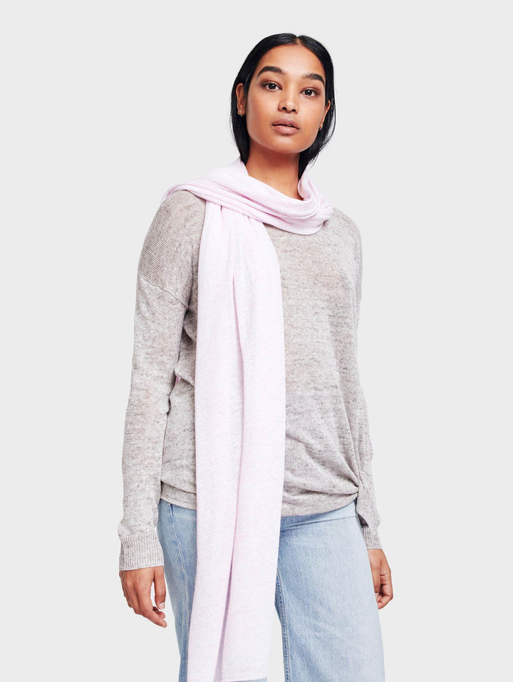 White + Warren - Mini Linen Travel Wrap in Pink Sand Heather