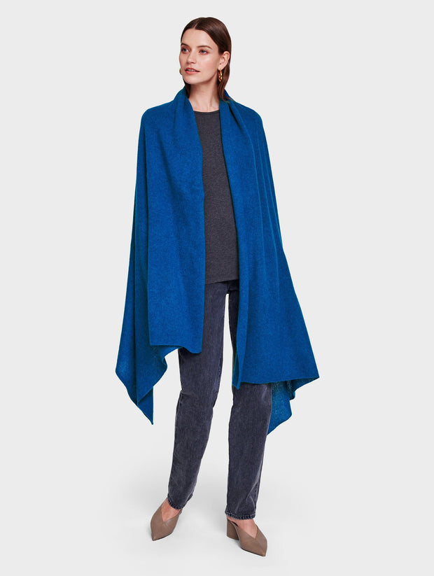 White + Warren - Travel Wrap in Cosmic Teal Heather
