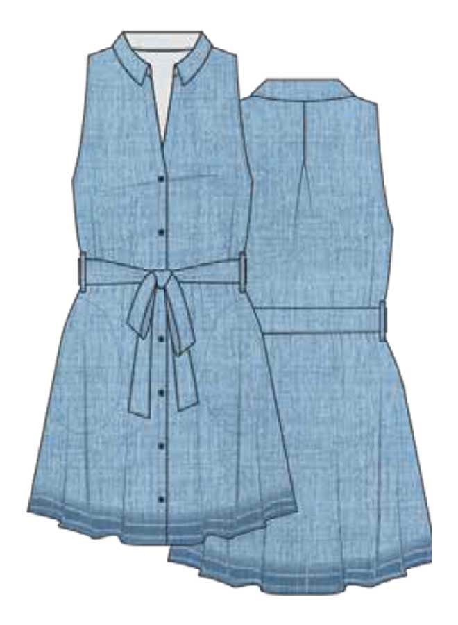 Bella Dahl - Sleeveless Button Front Mini Dress in Seaside Indigo