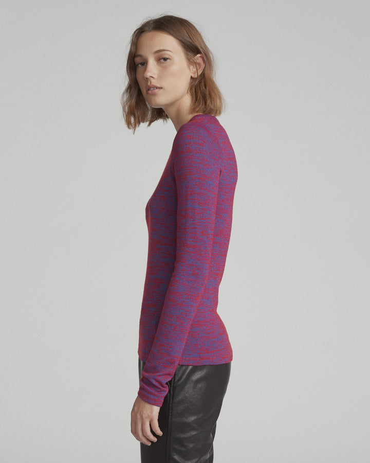 Rag & Bone  - Slim Longsleeve Red/Blue Multi