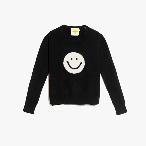 Kerri Rosenthal - Smiley Patchwork Pullover in Black