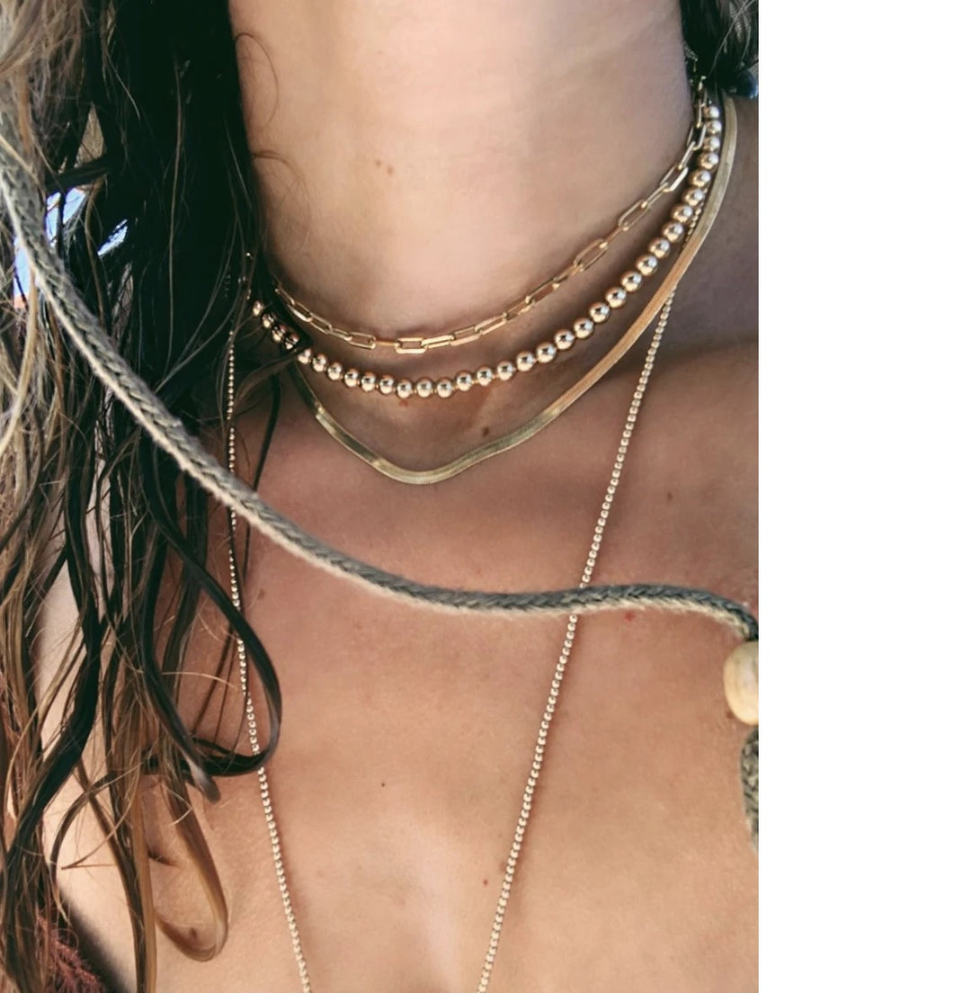 Alexa Leigh - 16" Snake Layering Chain in Yellow Gold