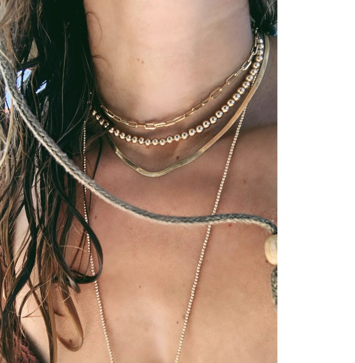 Alexa Leigh - 16" Snake Layering Chain in Yellow Gold