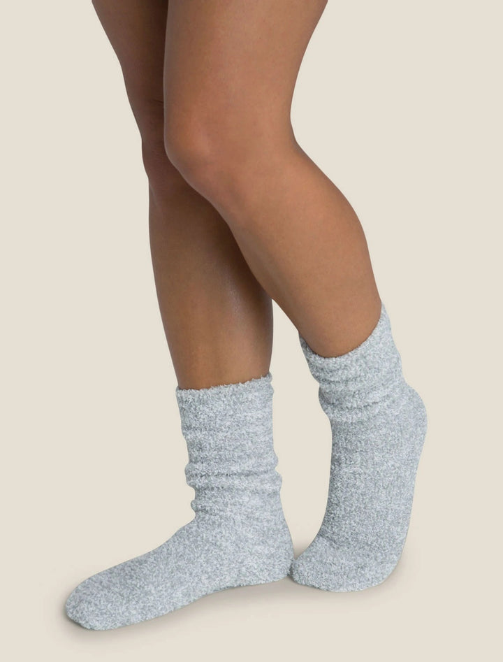 Barefoot Dreams - Cozychic Women's Heathered Socks in Blue Water-White
