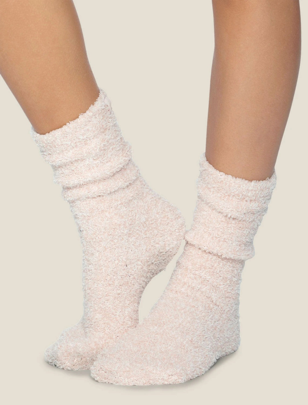 Barefoot Dreams - Cozychic Women's Heathered Socks in Dusty Rose-White