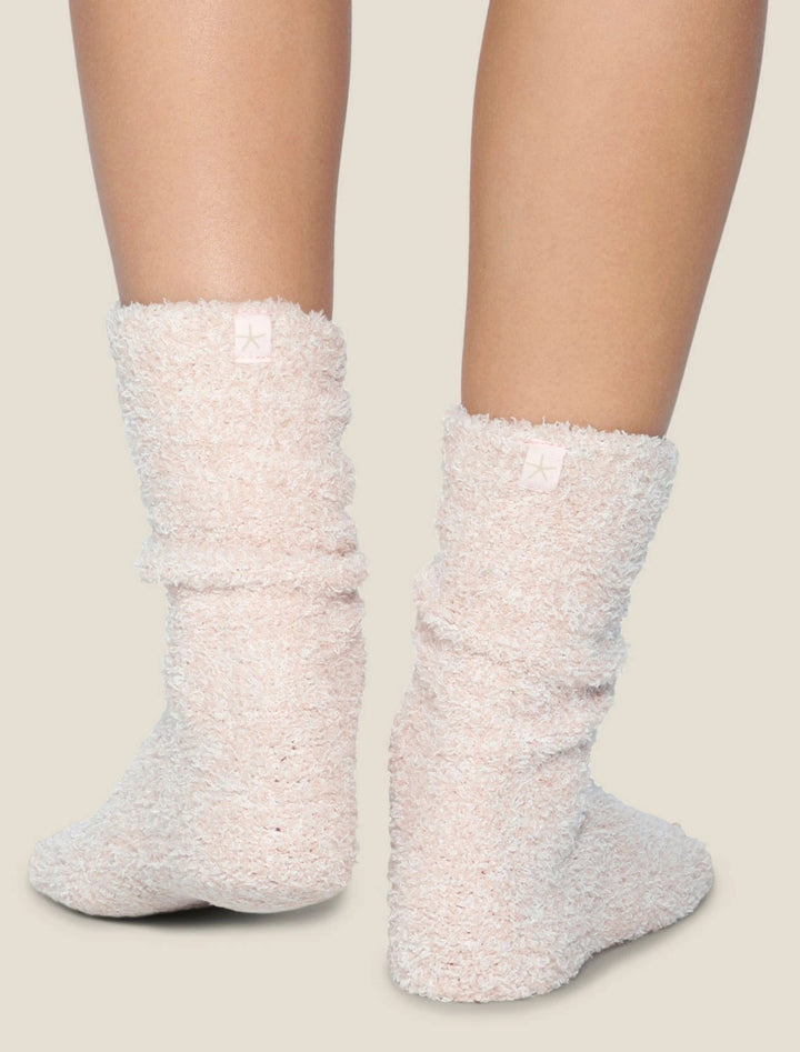 Barefoot Dreams - Cozychic Women's Heathered Socks in Dusty Rose-White