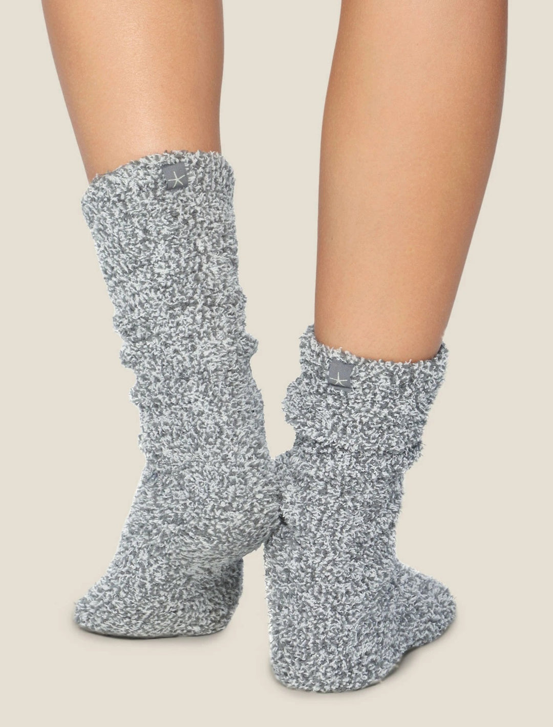 Barefoot Dreams - Cozychic Women's Heathered Socks in Graphite - White