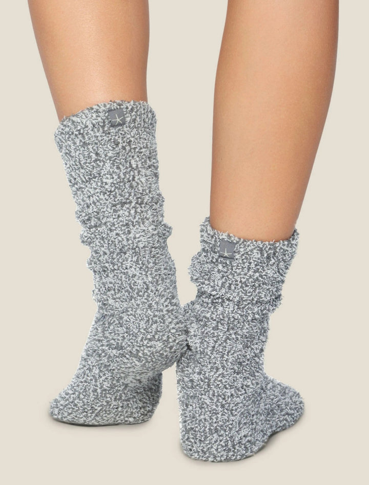 Barefoot Dreams - Cozychic Women's Heathered Socks in Graphite - White