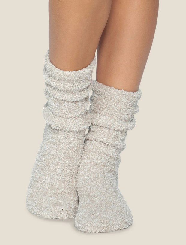 Barefoot Dreams - Cozychic Women's Heathered Socks in Stone - White