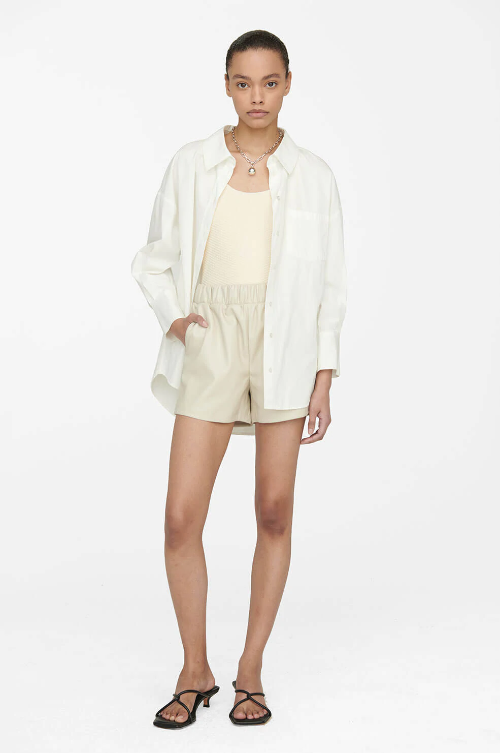 Anine Bing - Sofia Short in Stone Shorts
