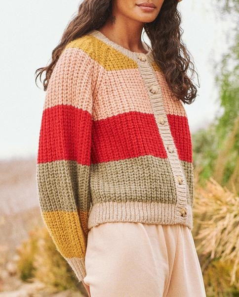 The Great - The Bold Striped Sophomore Cardigan in Carousel Stripe