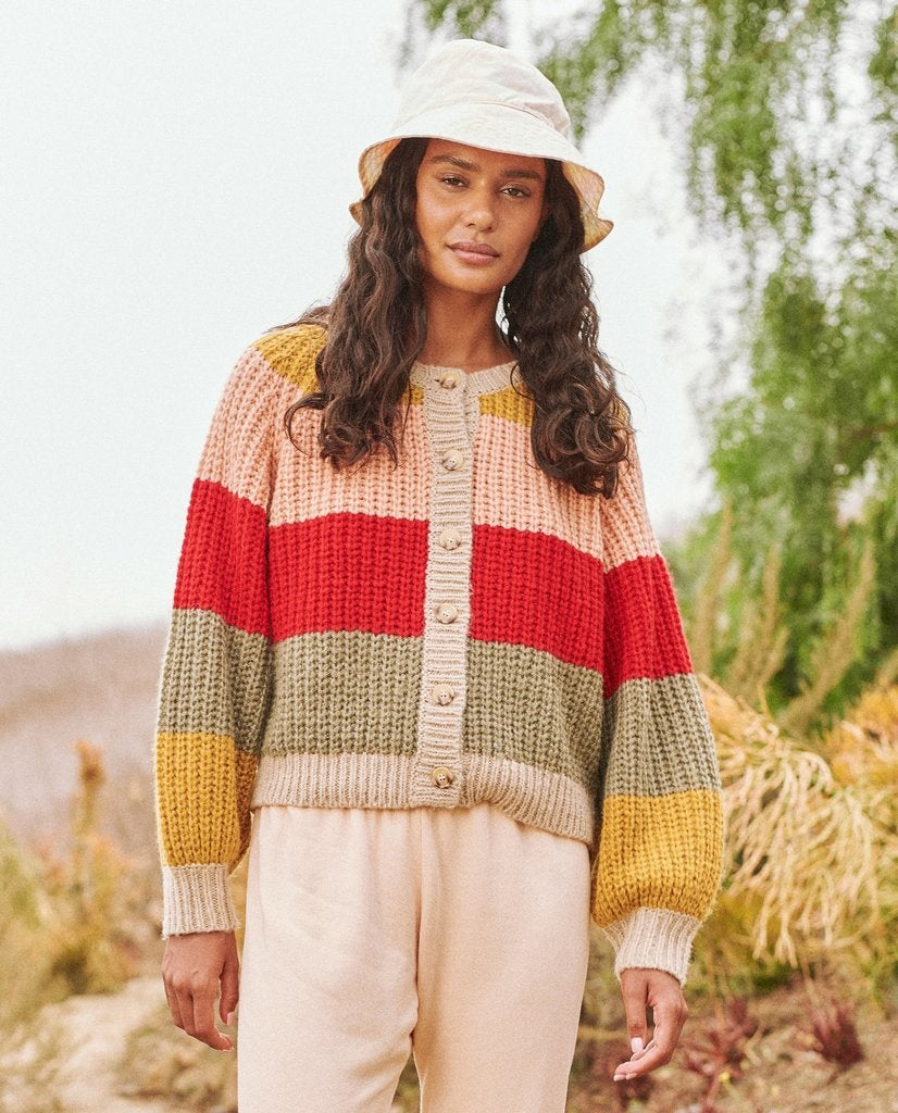 The Great - The Bold Striped Sophomore Cardigan in Carousel Stripe
