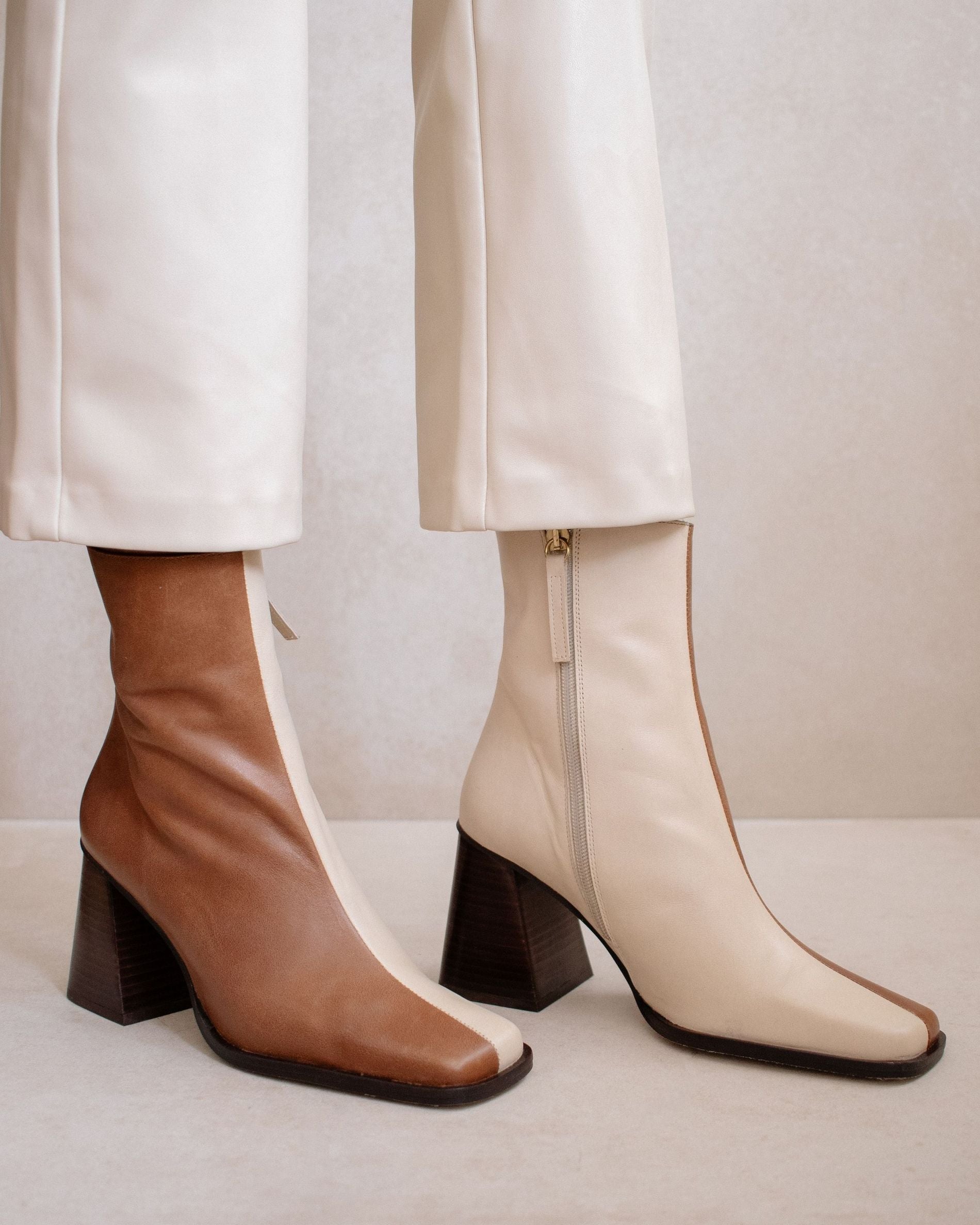Alohas - South Bicolor in Camel and Beige – Blond Genius
