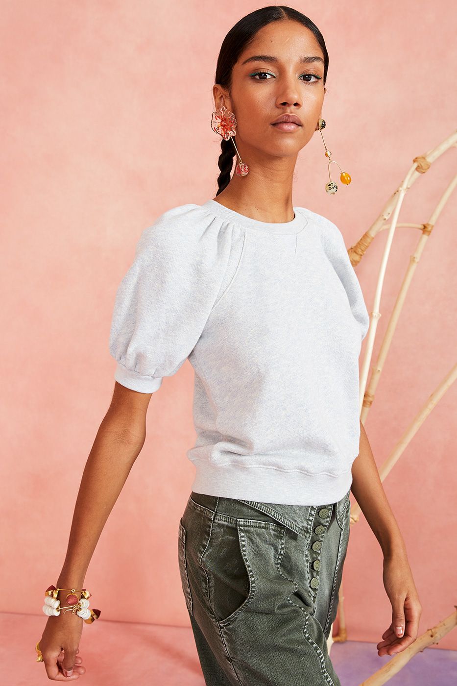 Ulla Johnson Rocia Pullover in Melange Blond Genius