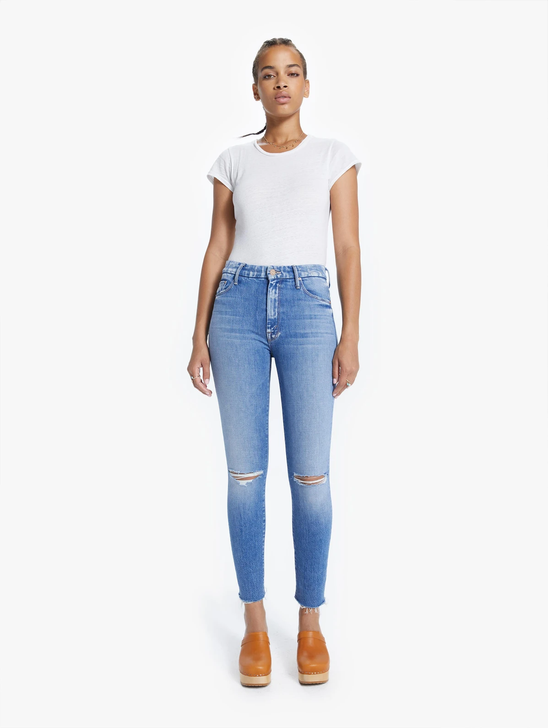 Mother Denim High Waisted Looker Ankle Fray in Spice it Up