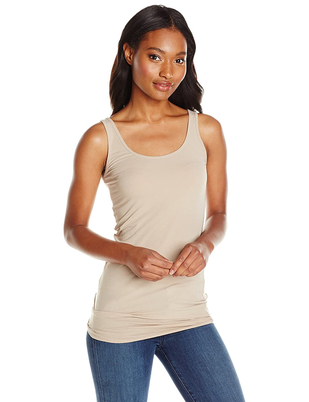 Splendid - Long Layering Tank in Almond