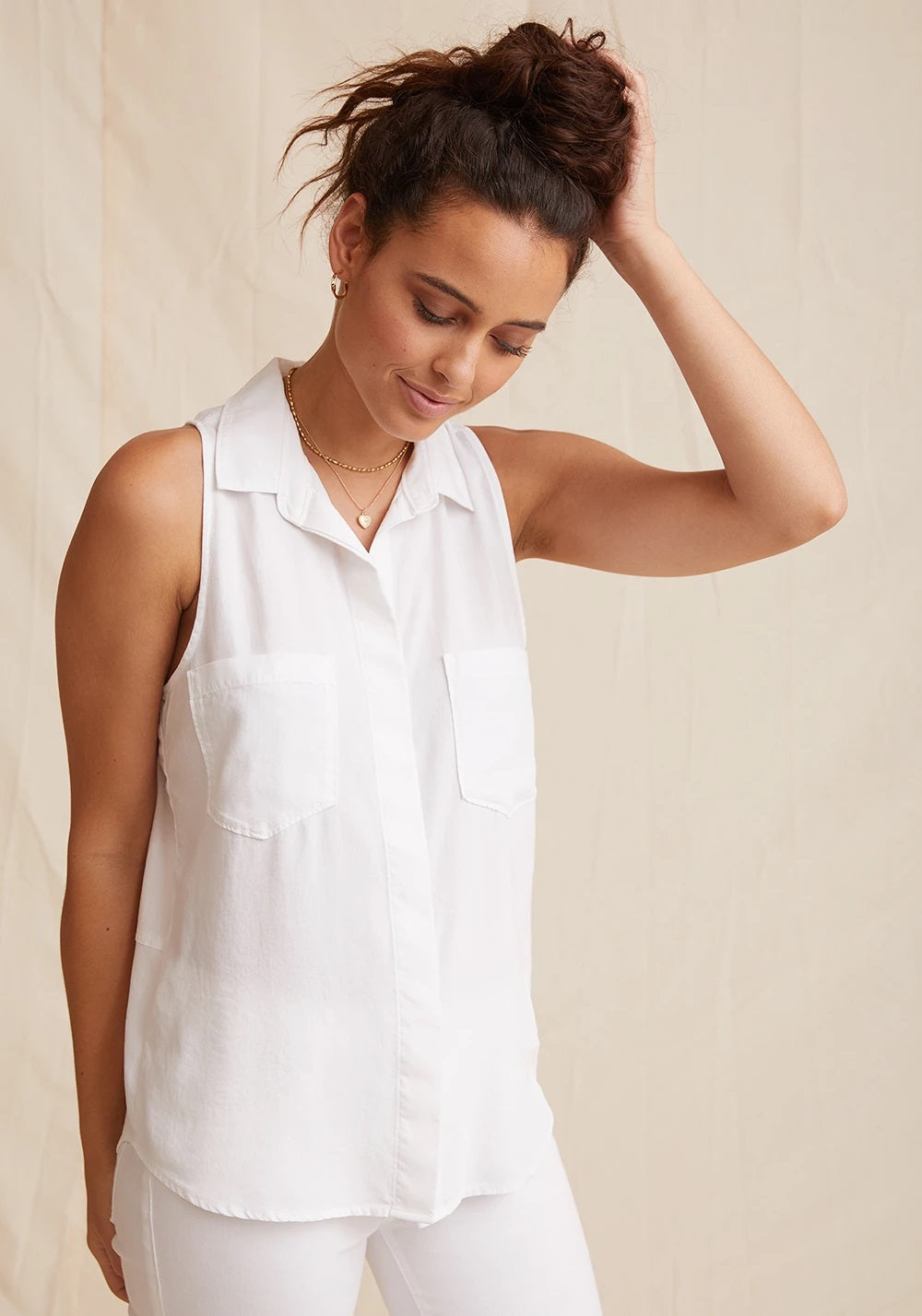 Bella Dahl - Split Back Sleeveless in White