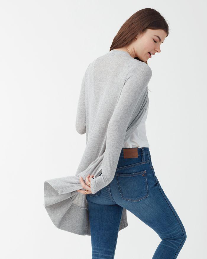 Splendid - 2x1 Rib Cardi Heather Grey