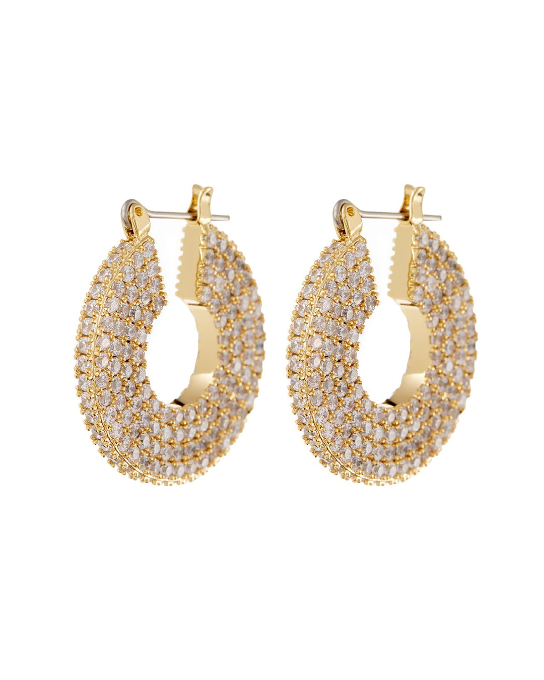 LUV AJ - Pave Stefano Hoops in Gold