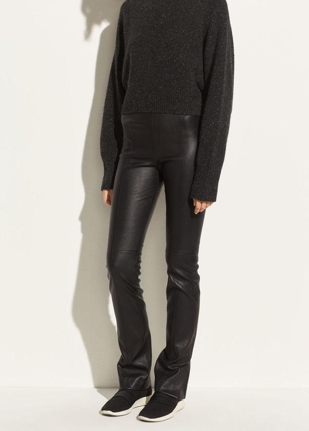 Vince - Stitch Front Leather Legging Black