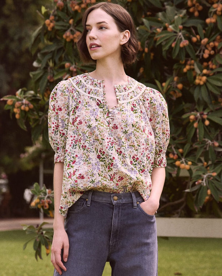The Great - The Storyteller Top in Cream Fresh Water Floral