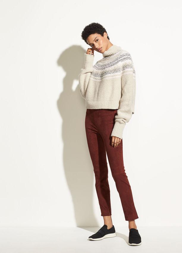 Vince - Stretch Suede Split Hem Crop Jasper