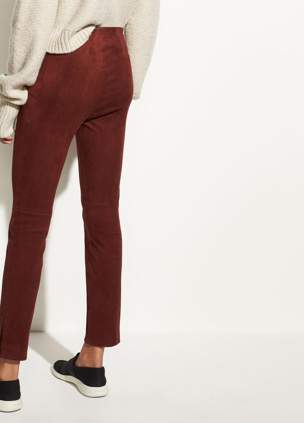 Vince - Stretch Suede Split Hem Crop Jasper
