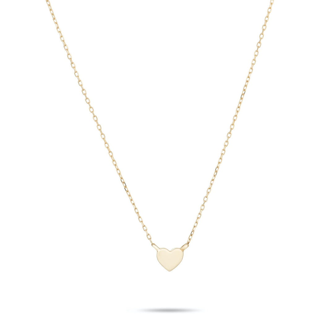 Adina - Super Tiny Puffy Heart Necklace in Y14k