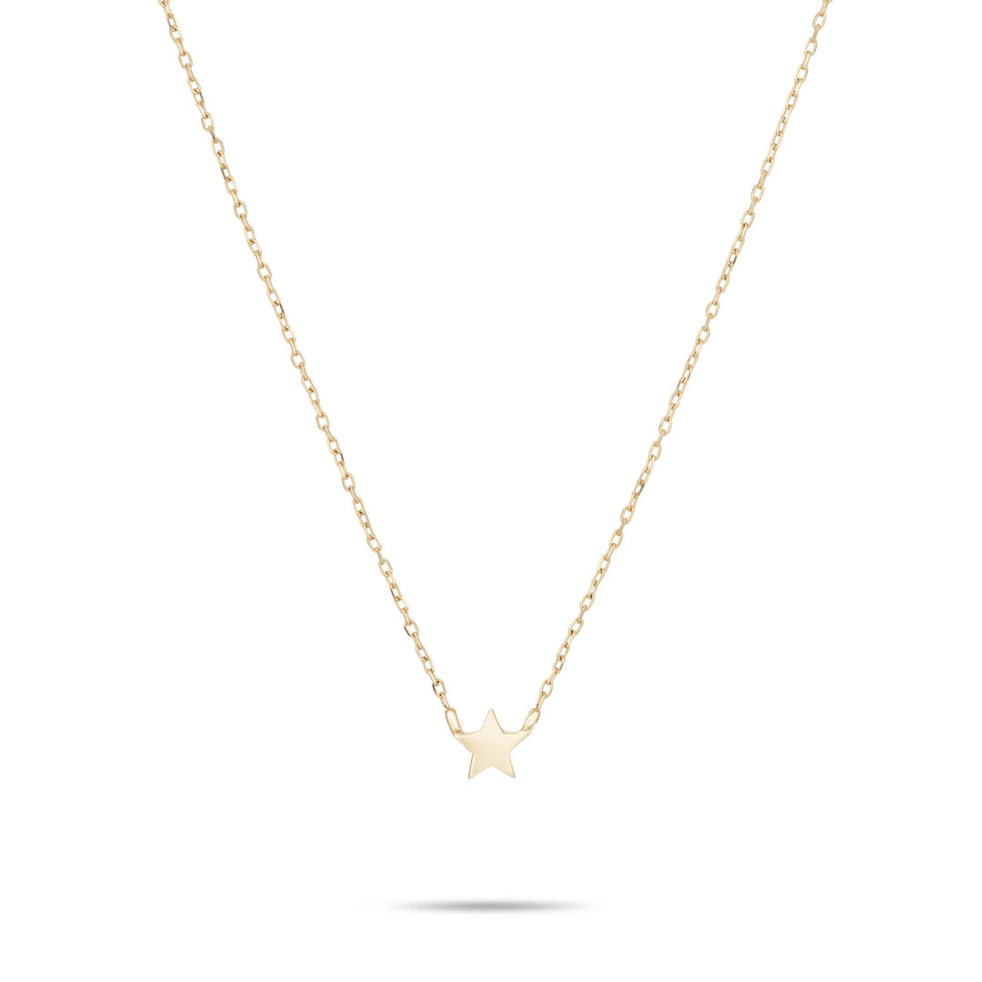 Adina - Super Tiny Puffy Star Necklace in Y14k