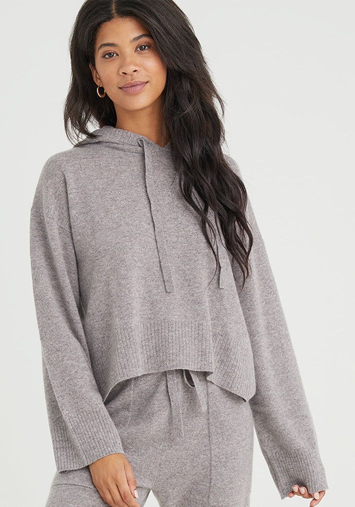 Bella Dahl - Sweater Hoodie in Heather Mauve