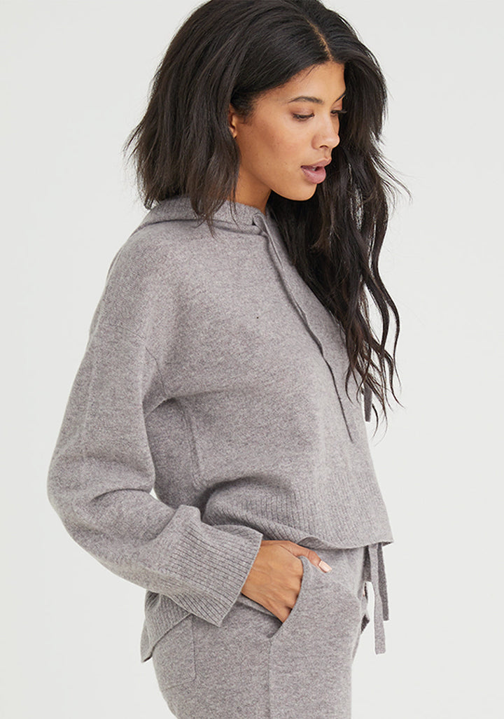 Bella Dahl - Sweater Hoodie in Heather Mauve