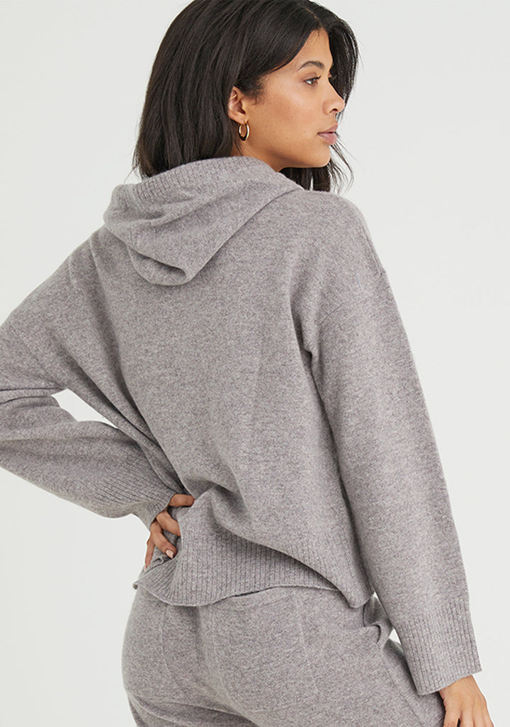 Bella Dahl - Sweater Hoodie in Heather Mauve