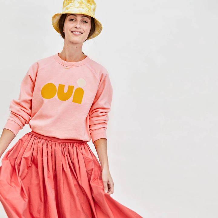 Clare V. - Sweatshirt in Rose w/ Marigold & Cream Cut-Out Oui
