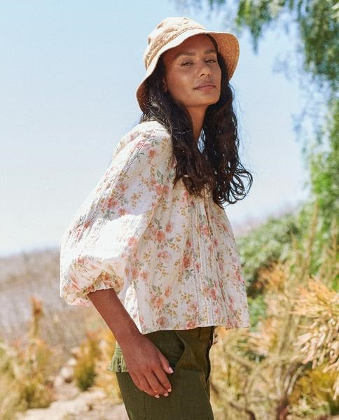 The Great - The Valley Top in Pink Sweet Pea Floral
