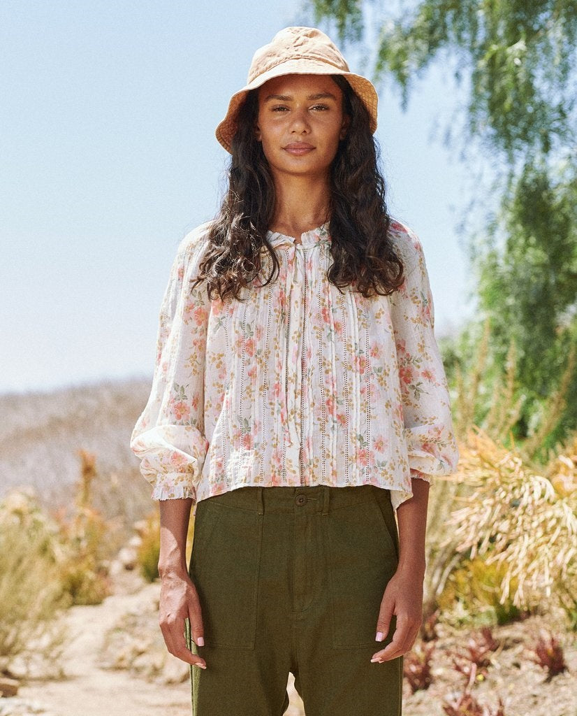 The Great - The Valley Top in Pink Sweet Pea Floral