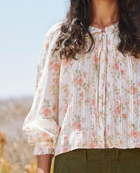 The Great - The Valley Top in Pink Sweet Pea Floral