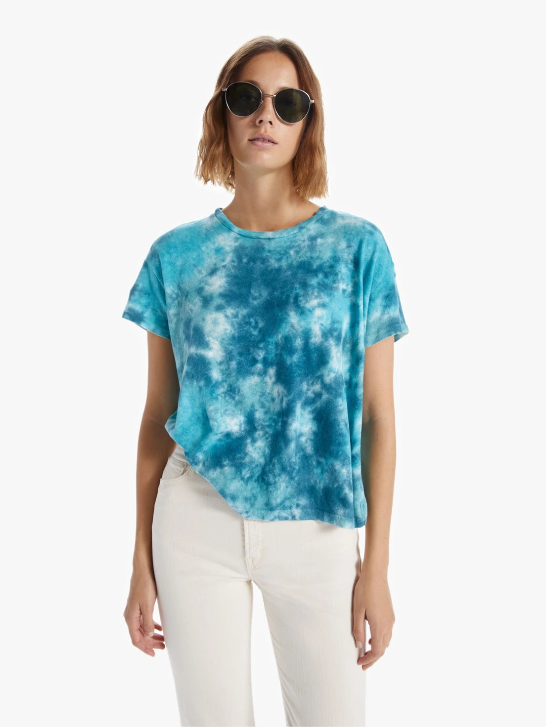 Mother - The High Sparrow Crewneck Tee in Keeping it Swirl